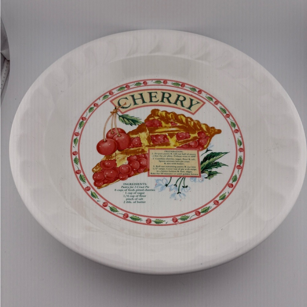 Vintage Himark Golden Pie Collection Cherry Pie Recipe Plate